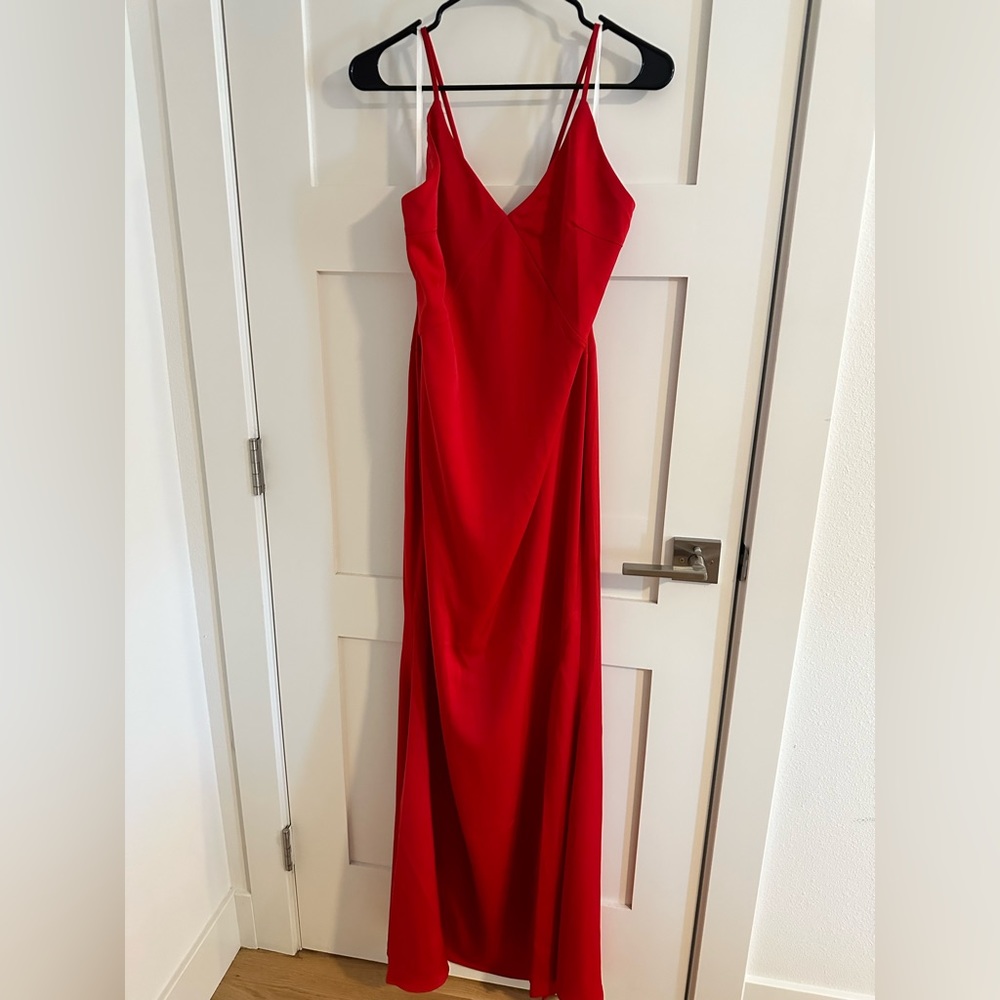 Satin red formal dress